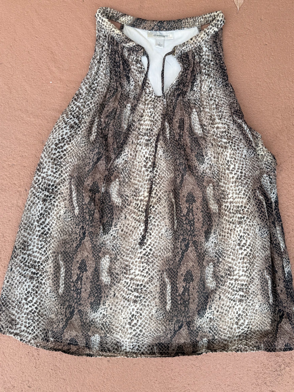 Brown Snake Print Sleeveless Blouse